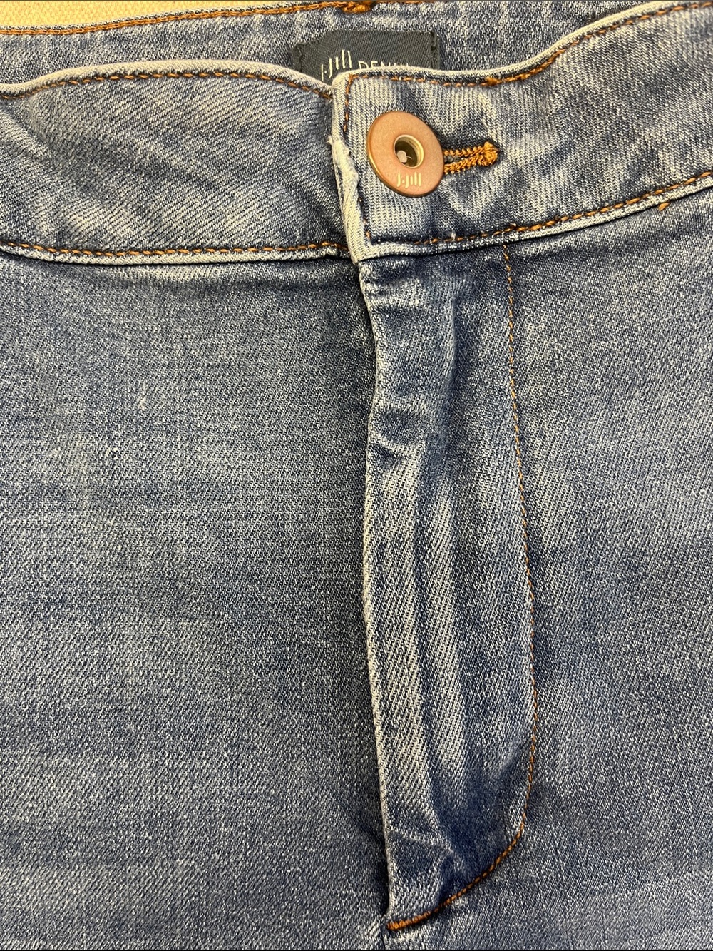 J Jill Denim Trouser Jeans Women’s 10R Wide Leg Stretch Blue Wash - Picture 3 of 13